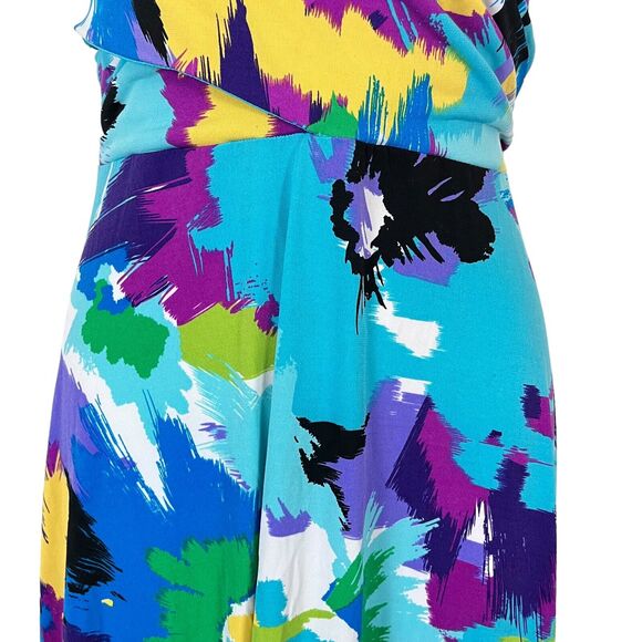 Sandra Darren Womens Colorful Jersey Knit Stretch Sleeveless Fit Flare Dress 10 - Picture 6 of 16